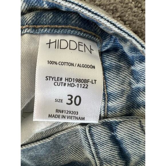 NWT Hidden Size 30” waist high Rise boyfriend straight leg jeans ripped distress - Picture 4 of 7